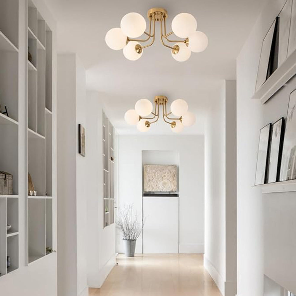 Vintage Multi Heads Round Glass Ceiling Light -Homdiy