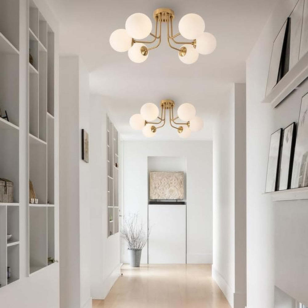 Vintage Multi Heads Round Glass Ceiling Light -Homdiy