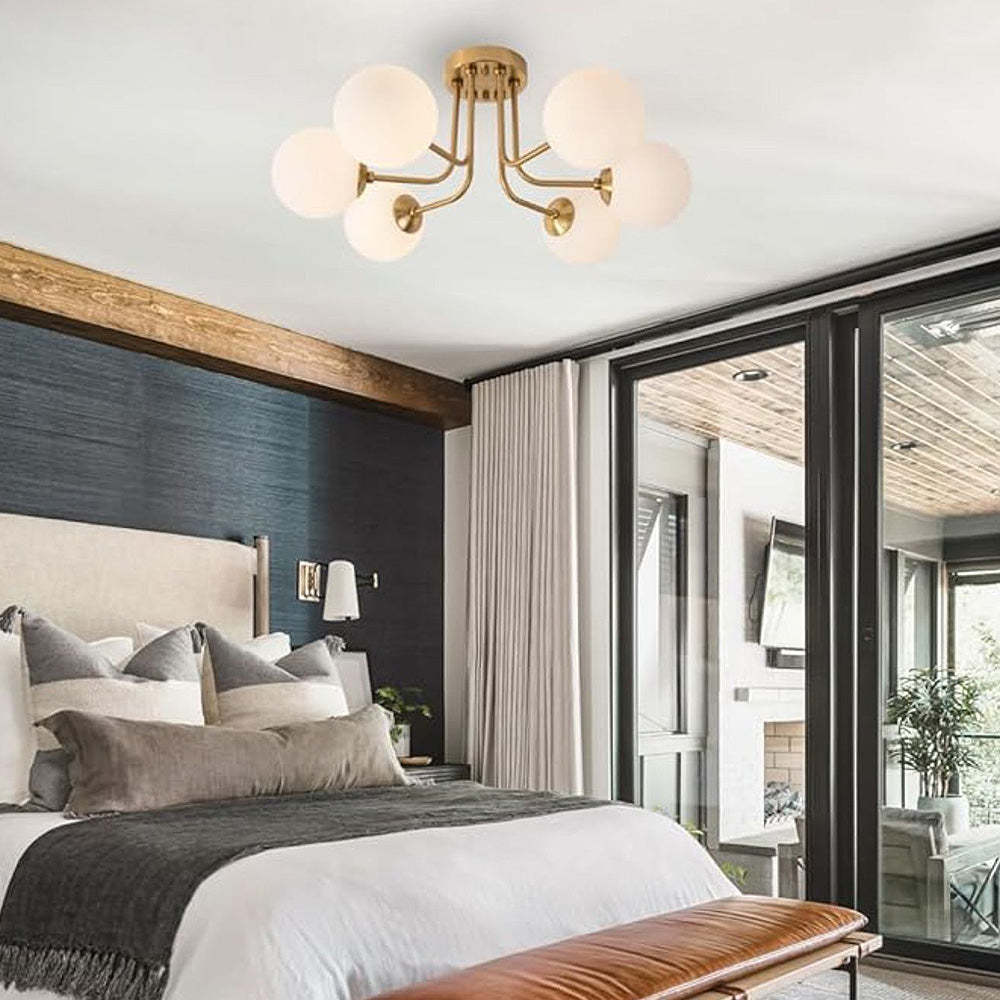 Vintage Multi Heads Round Glass Ceiling Light -Homdiy