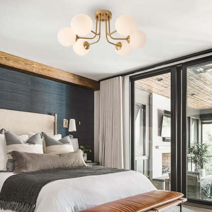 Vintage Multi Heads Round Glass Ceiling Light -Homdiy