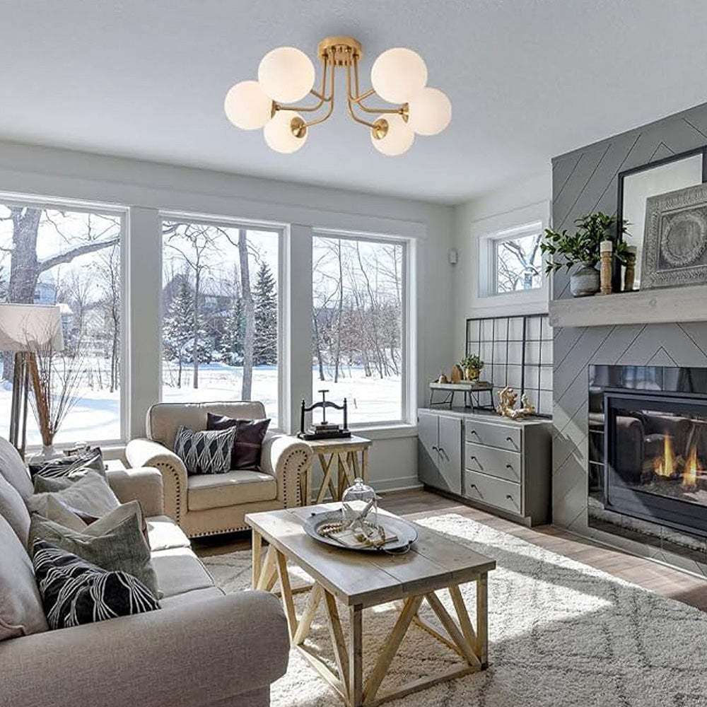 Vintage Multi Heads Round Glass Ceiling Light -Homdiy