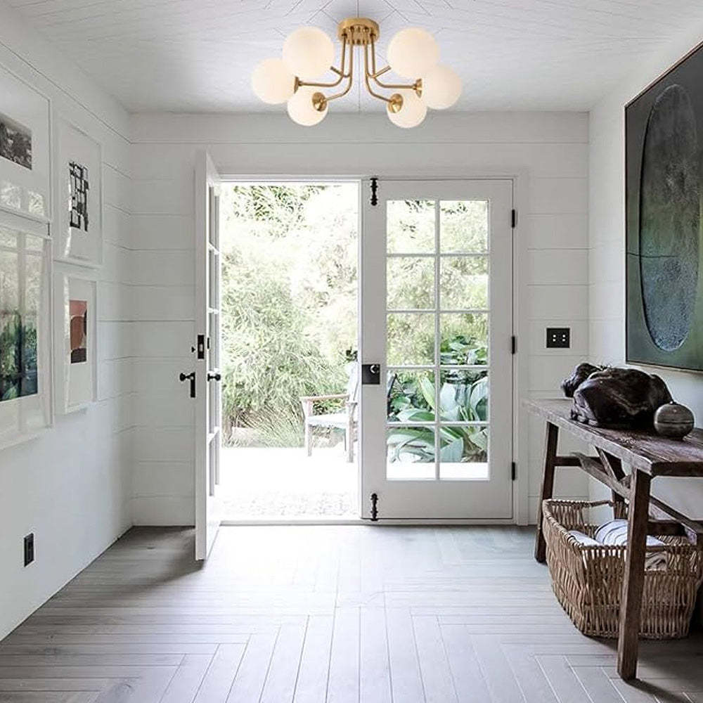 Vintage Multi Heads Round Glass Ceiling Light -Homdiy