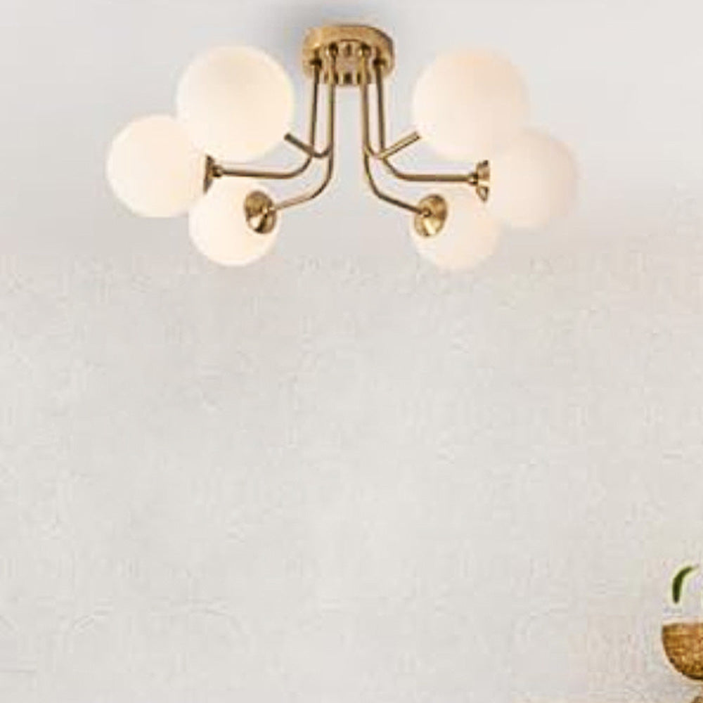 Vintage Multi Heads Round Glass Ceiling Light -Homdiy