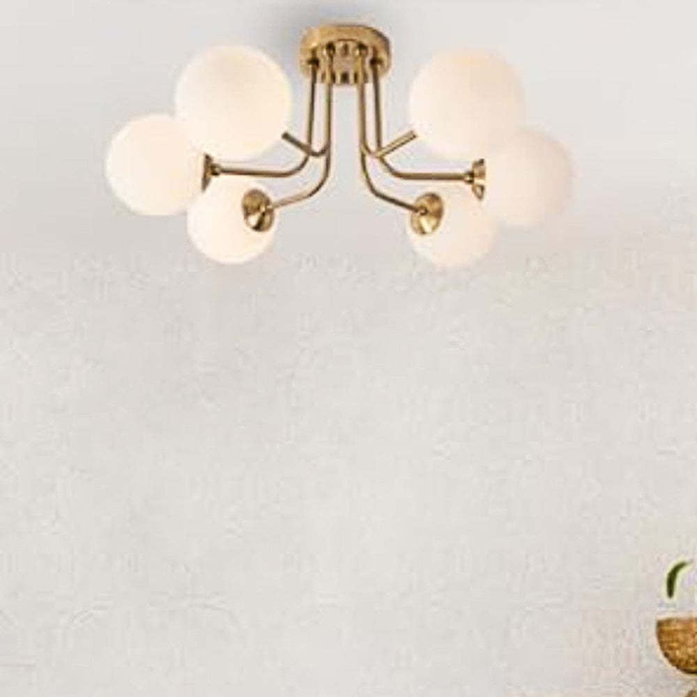 Vintage Multi Heads Round Glass Ceiling Light -Homdiy