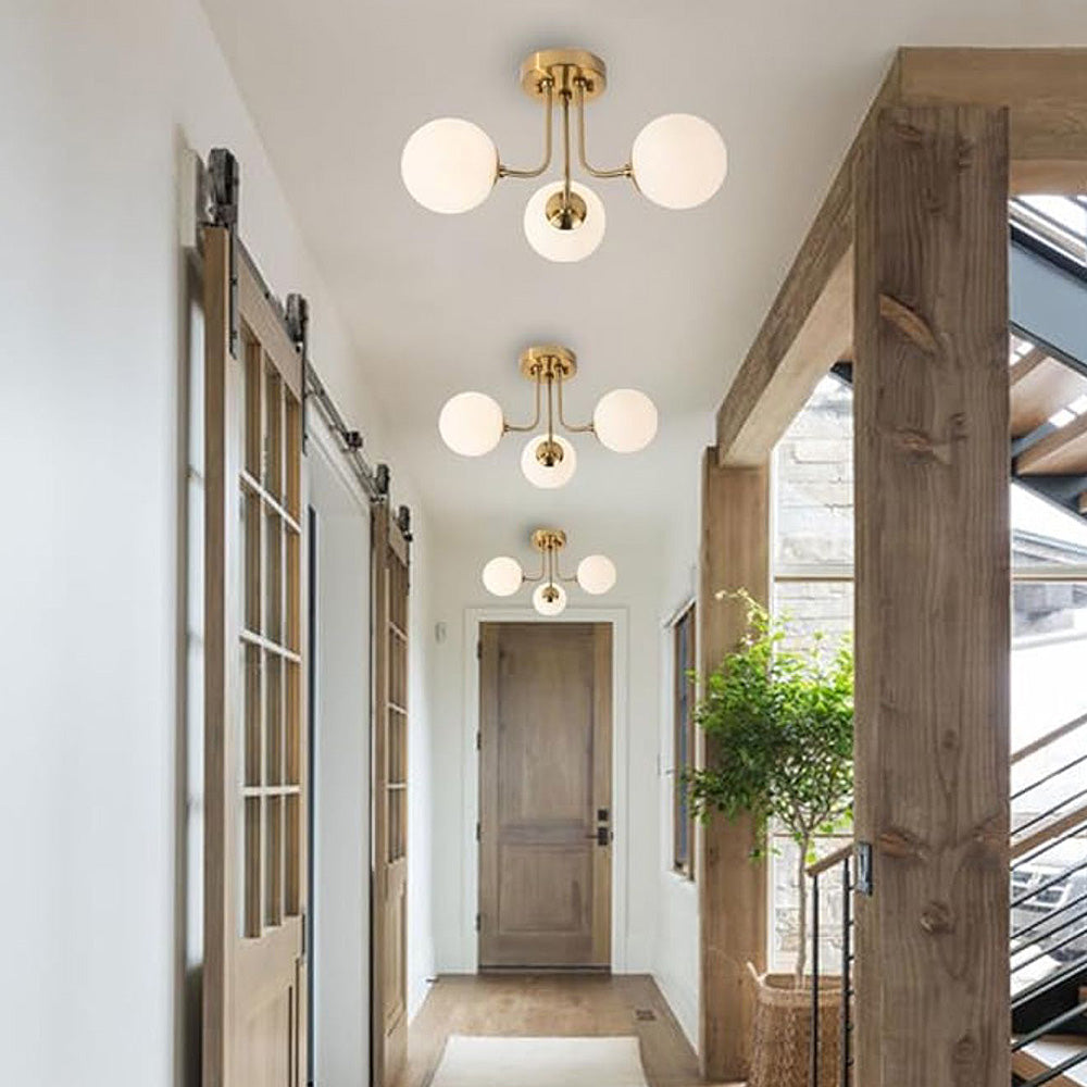 Vintage Multi Heads Round Glass Ceiling Light -Homdiy