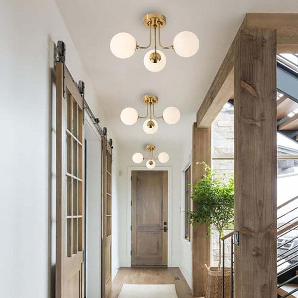 Vintage Multi Heads Round Glass Ceiling Light -Homdiy