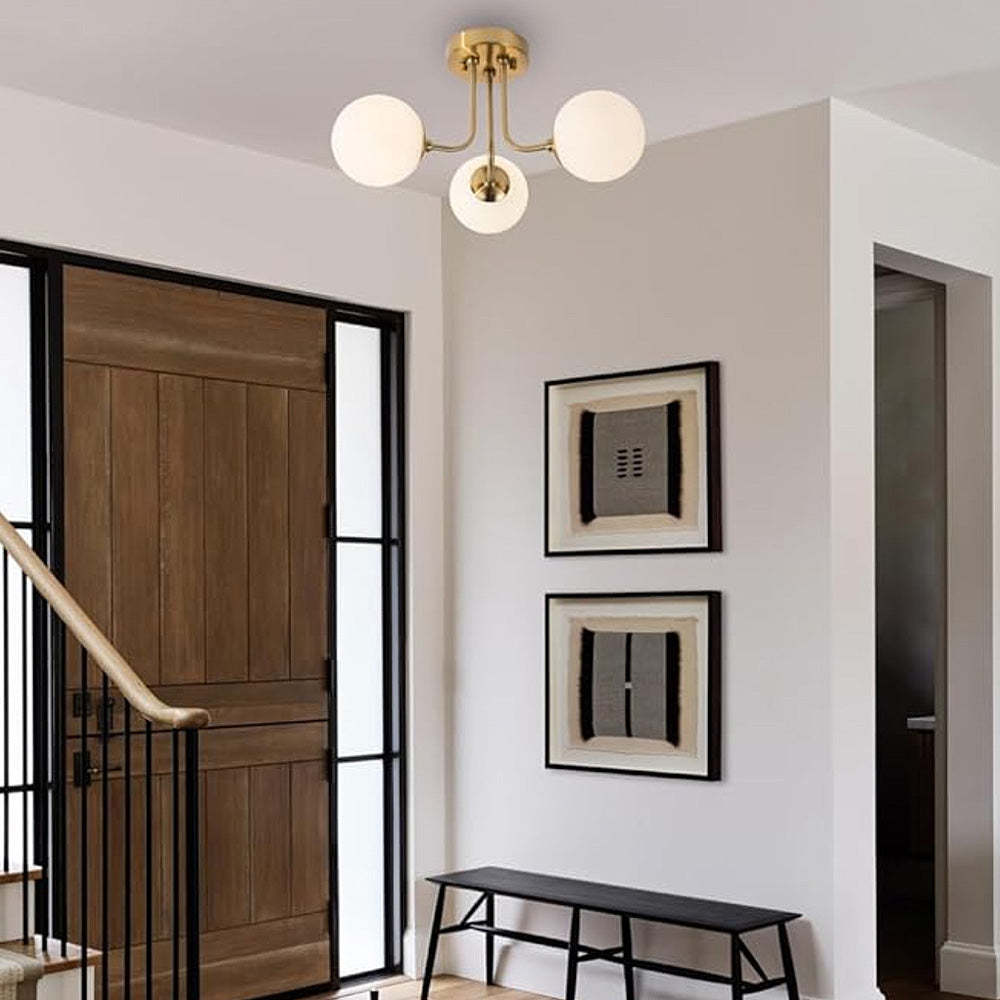 Vintage Multi Heads Round Glass Ceiling Light -Homdiy