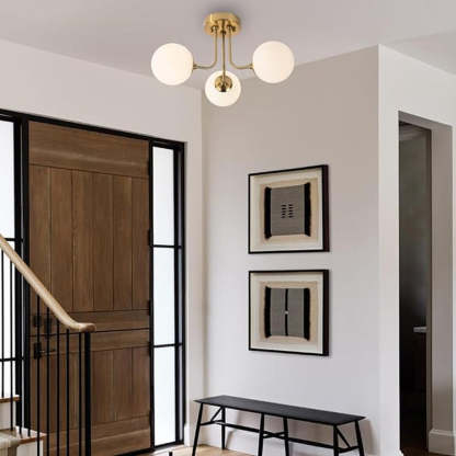 Vintage Multi Heads Round Glass Ceiling Light -Homdiy