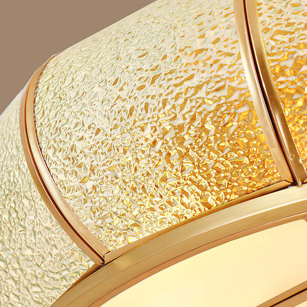 Vintage Copper Glass Drum Ceiling Light -Homdiy