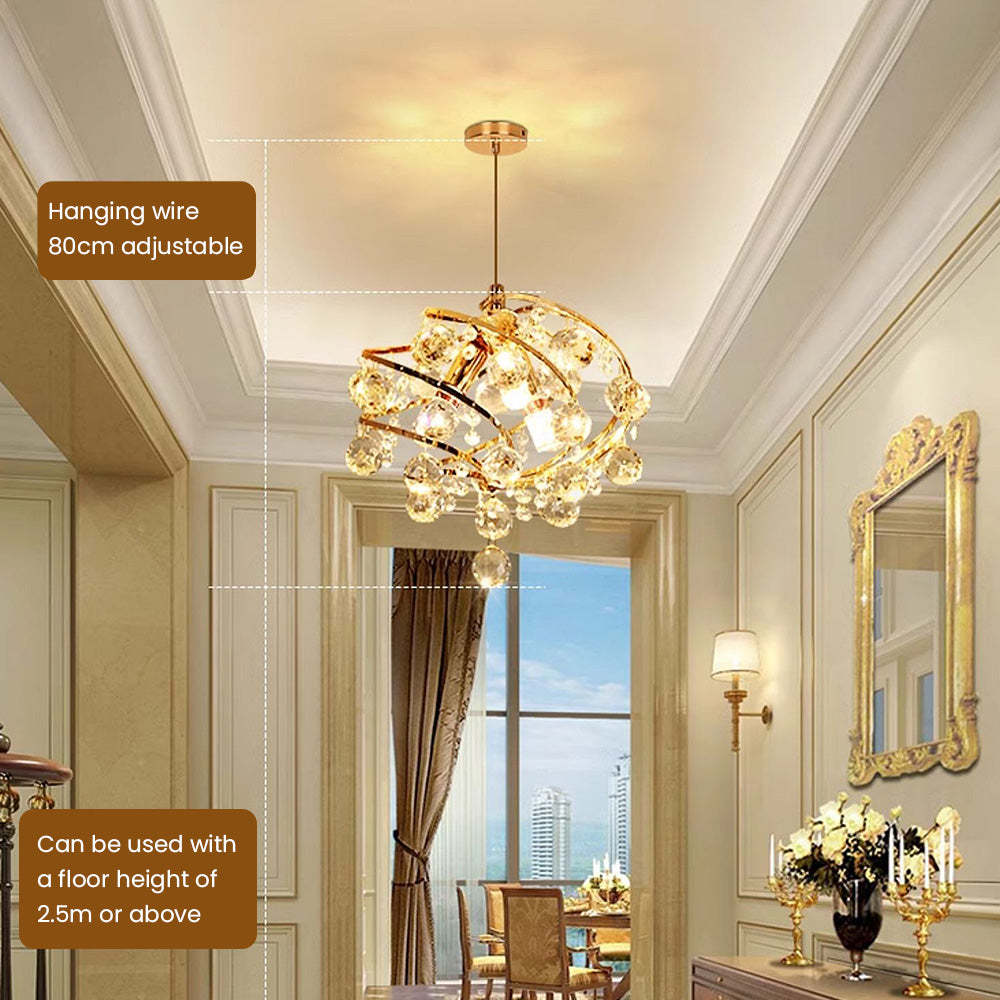 Vintage Crystal Ball Spiral Ceiling Light -Homdiy