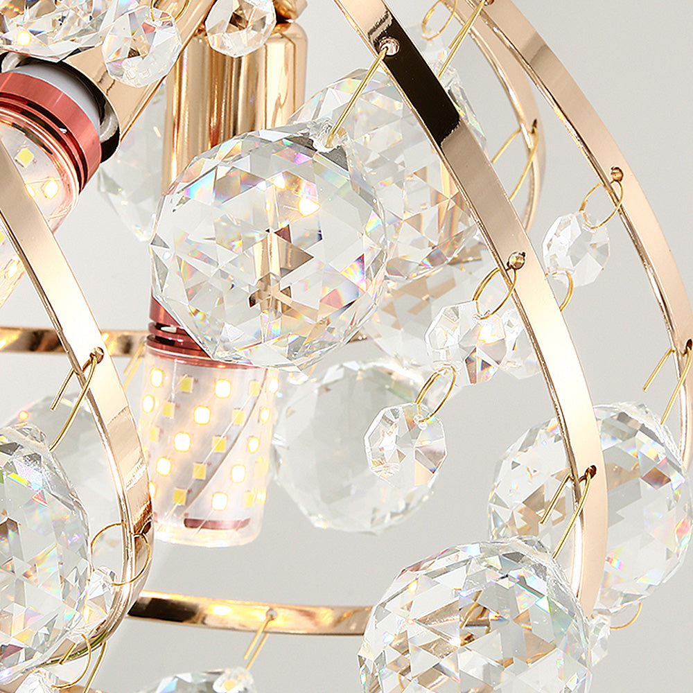 クリスタルボール型ペンダントライト Homdiy Ceiling Light Vintage Crystal Ball Spiral Ceiling Light For
