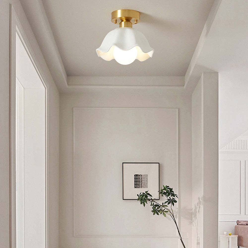 French Cream White Entrance Ceiling Light -Homdiy