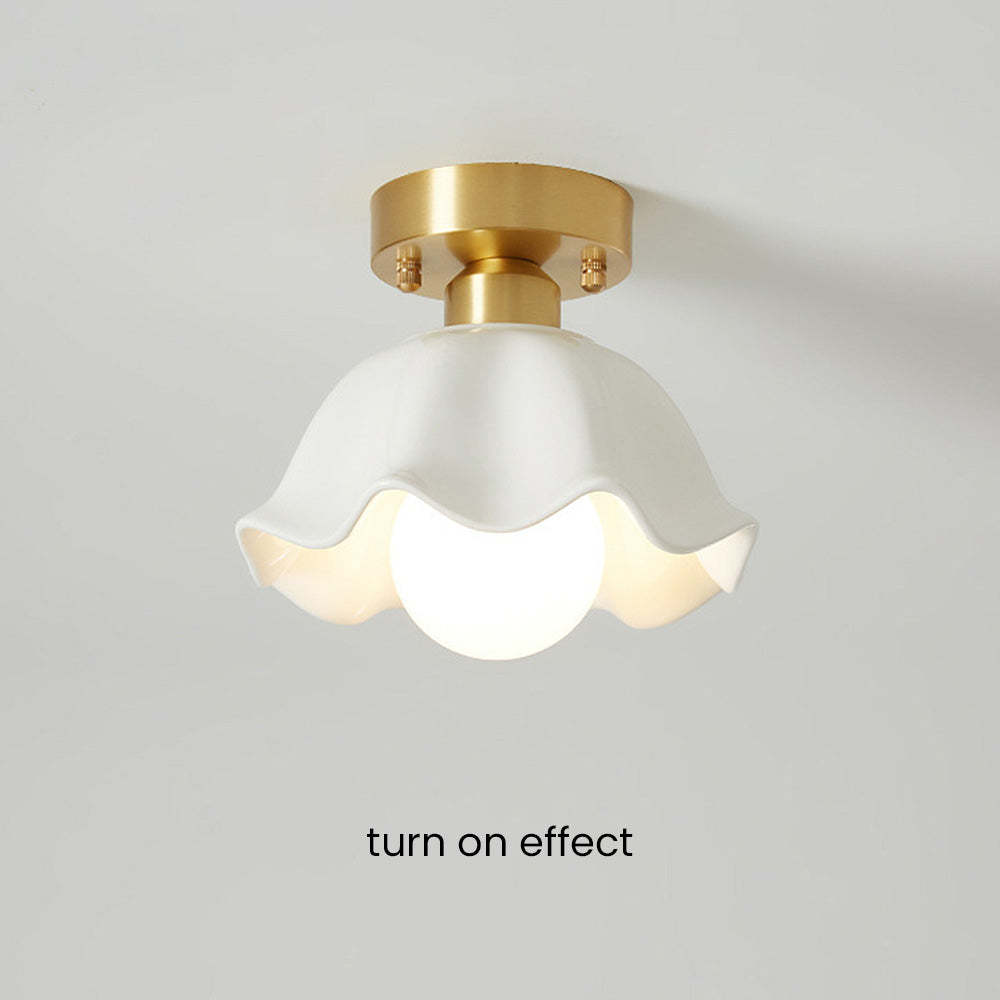 French Cream White Entrance Ceiling Light -Homdiy