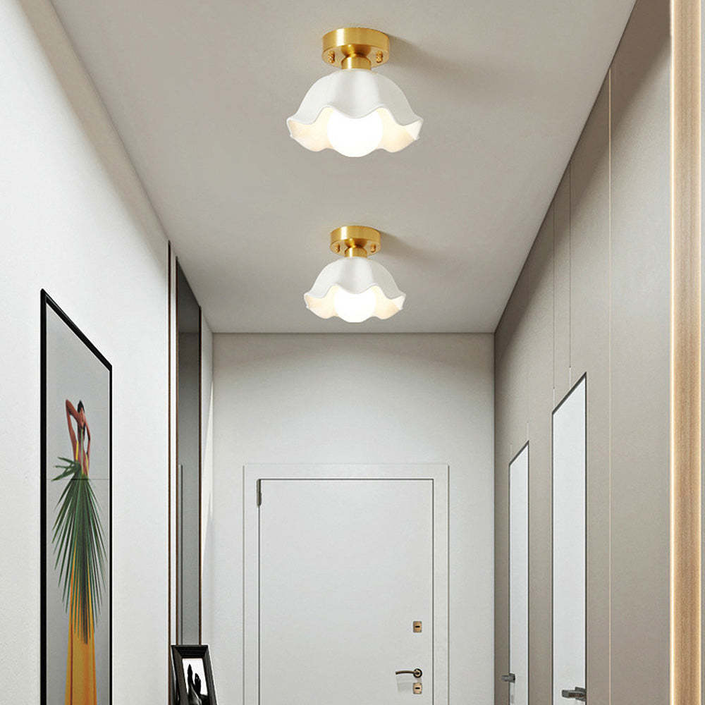 French Cream White Entrance Ceiling Light -Homdiy