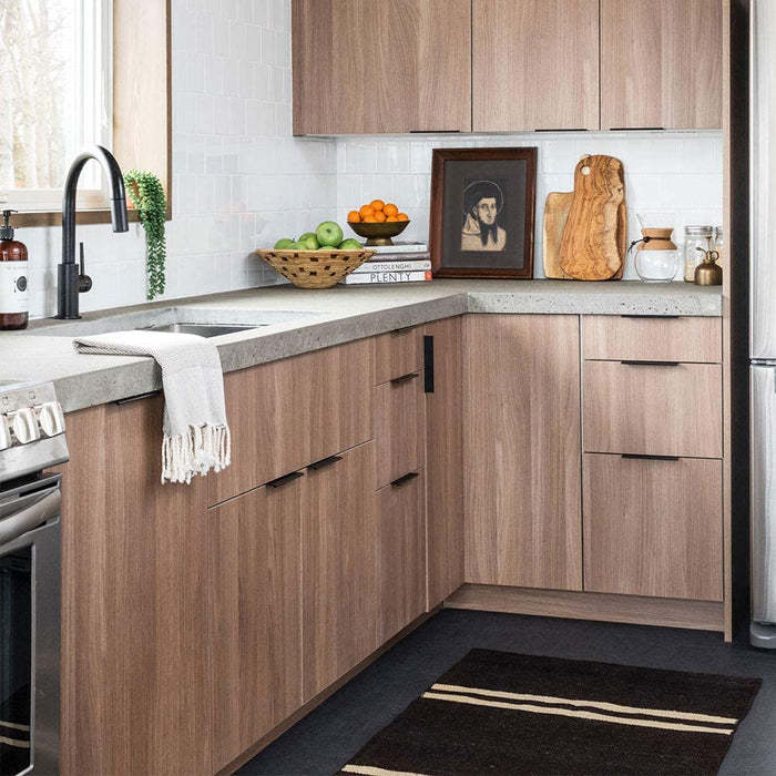 Black Kitchen Cabinet Finger Edge Drawer Pulls -Homdiy