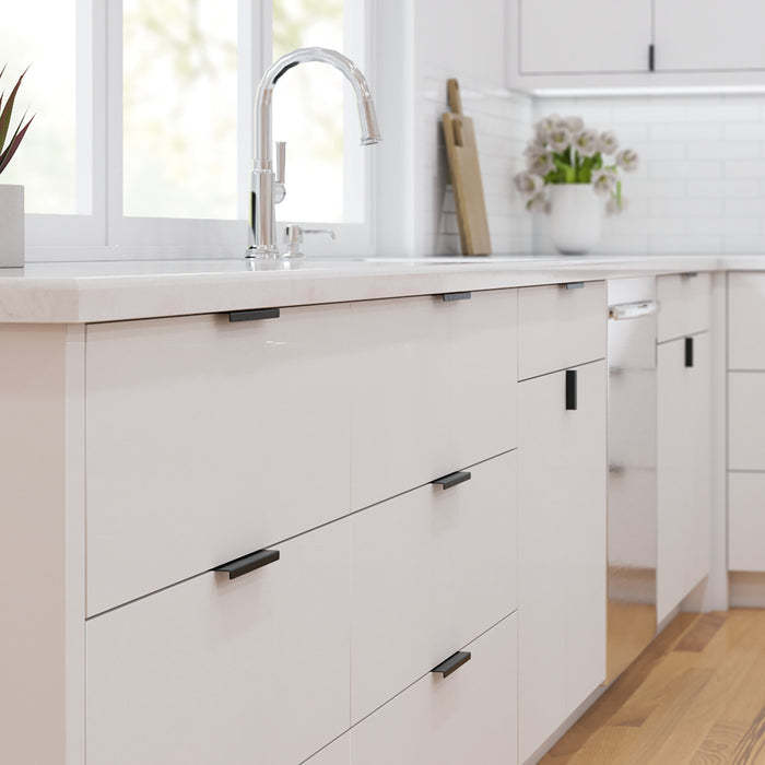 Black Kitchen Cabinet Finger Edge Drawer Pulls -Homdiy