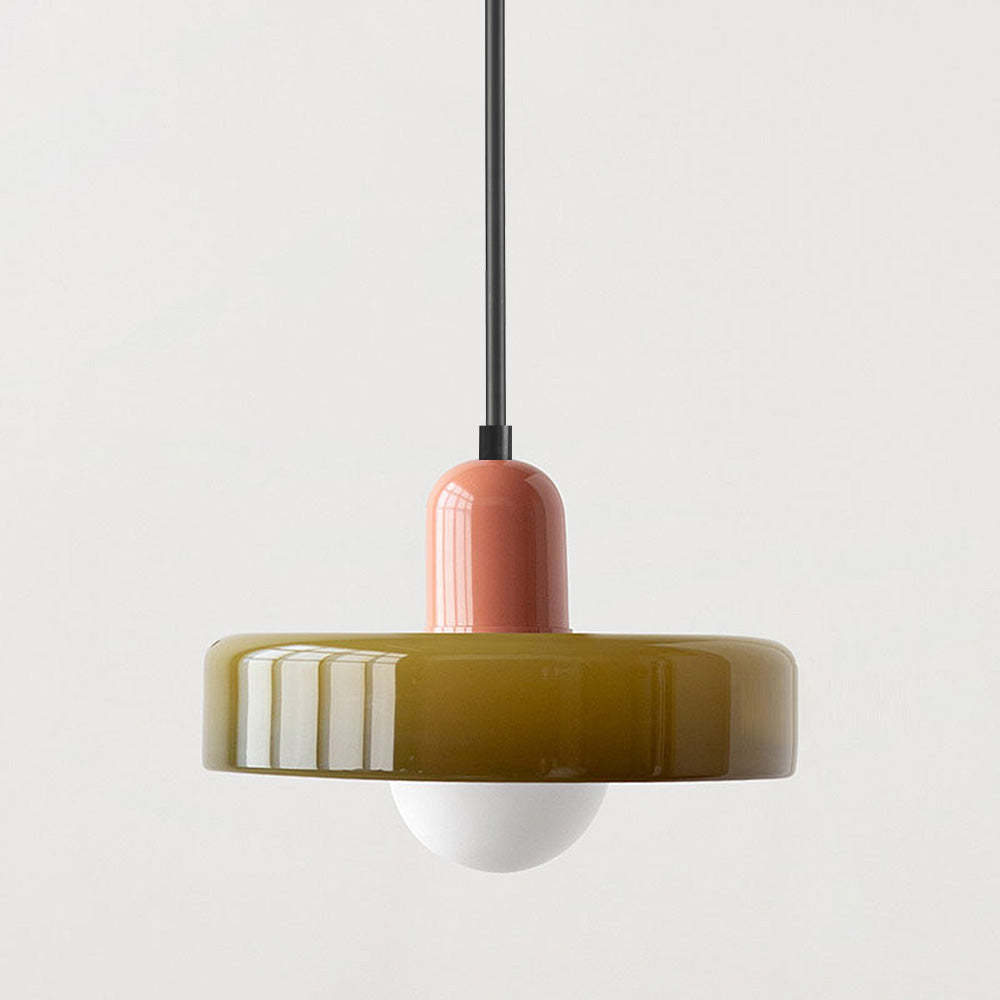 Modern Bauhaus Stained Glass Rod Pendant Light -Homdiy
