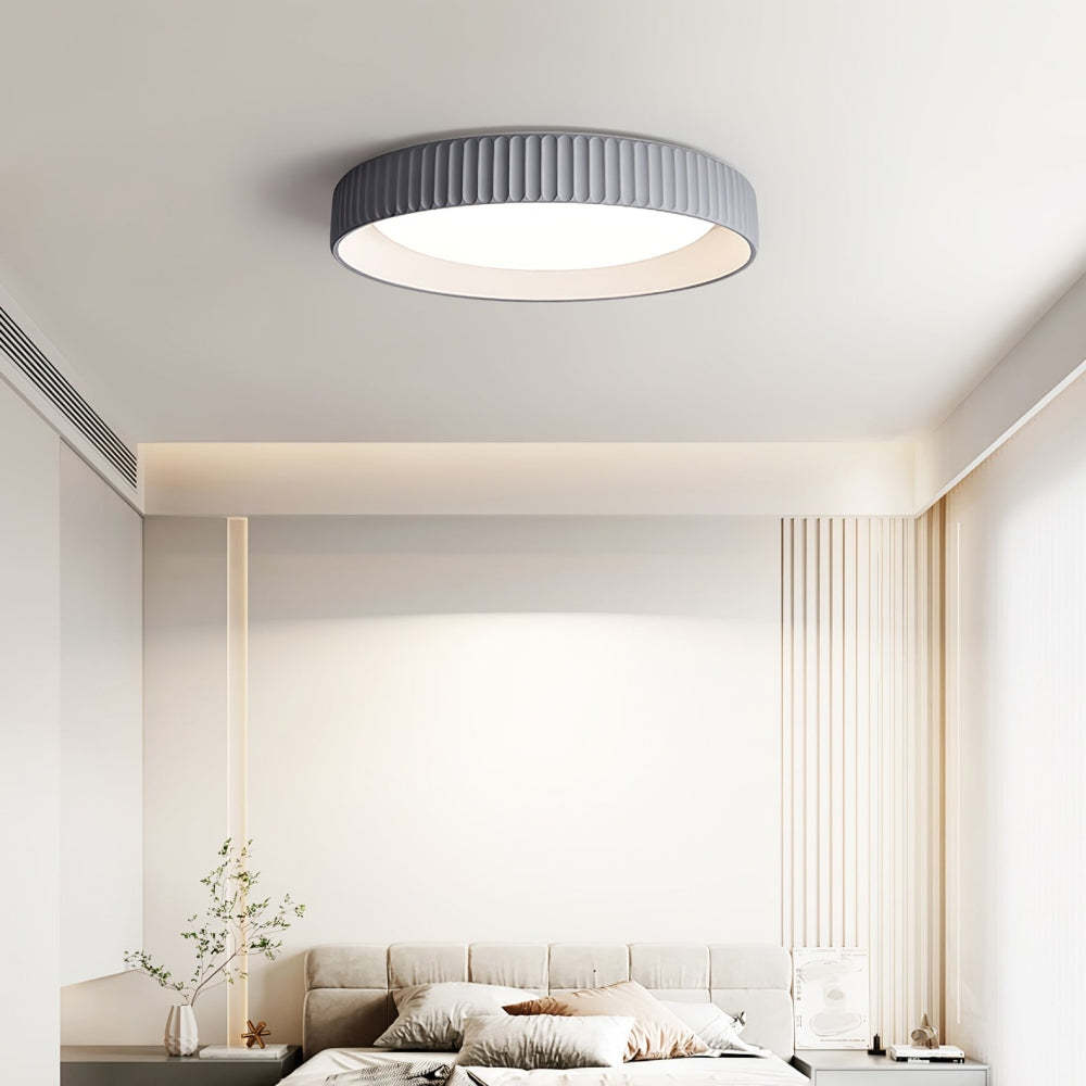 Scandinavian Round Cement LED Ceiling Light -Homdiy