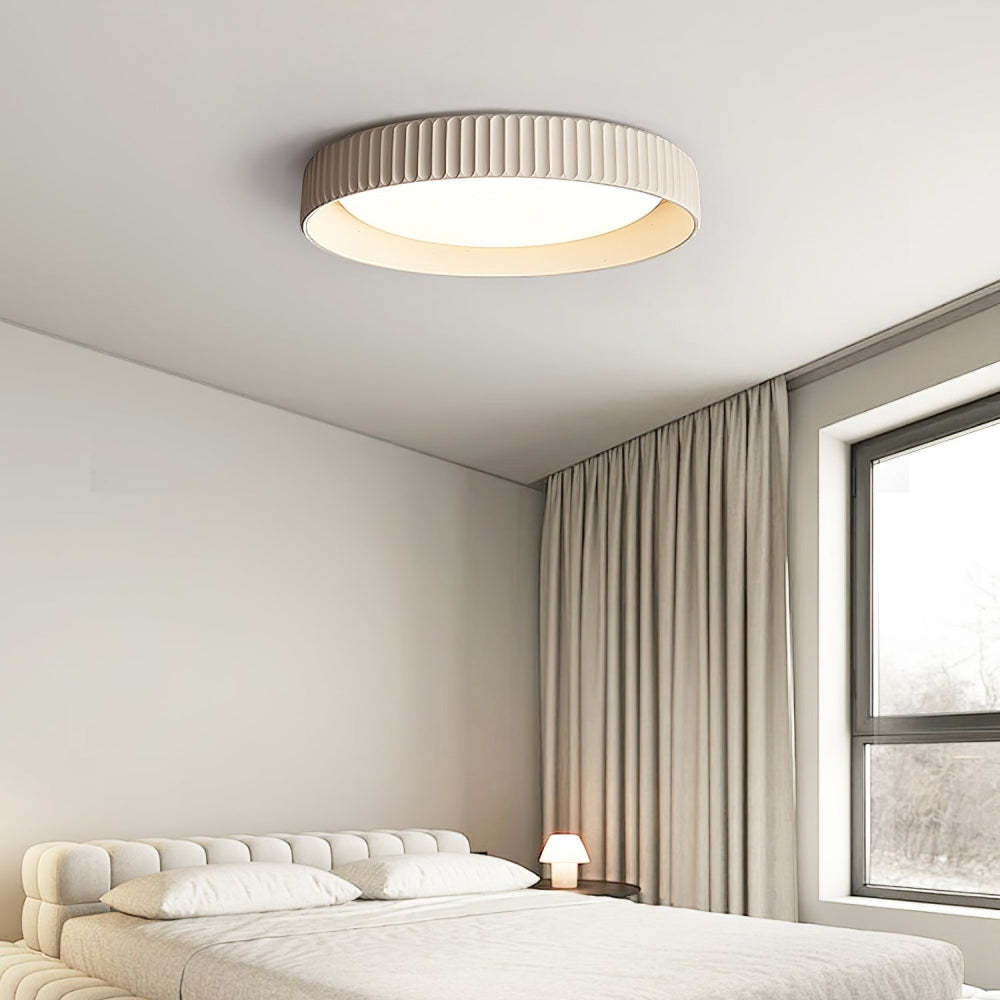 Scandinavian Round Cement LED Ceiling Light -Homdiy