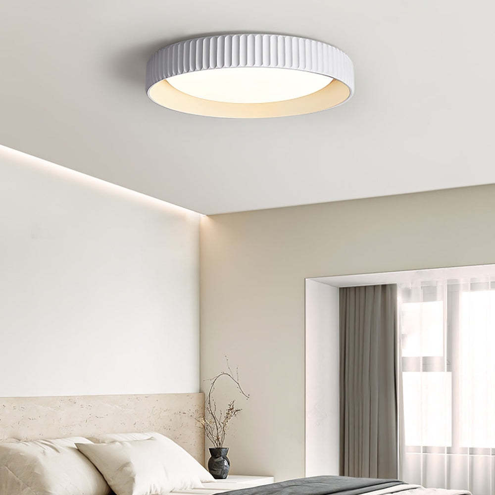 Scandinavian Round Cement LED Ceiling Light -Homdiy
