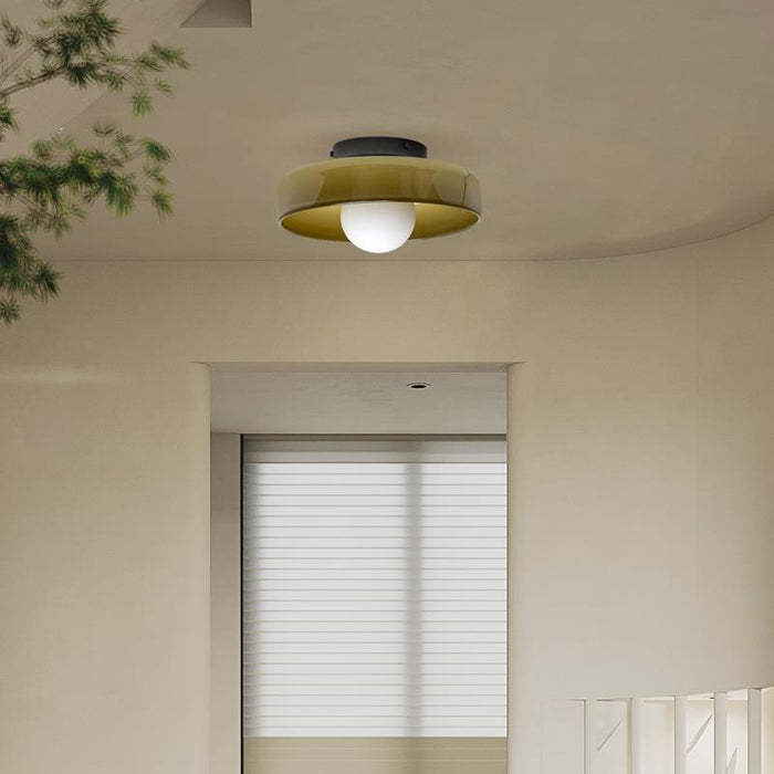 Modern Glass Semi Flush Mount Ceiling Light Fixture -Homdiy