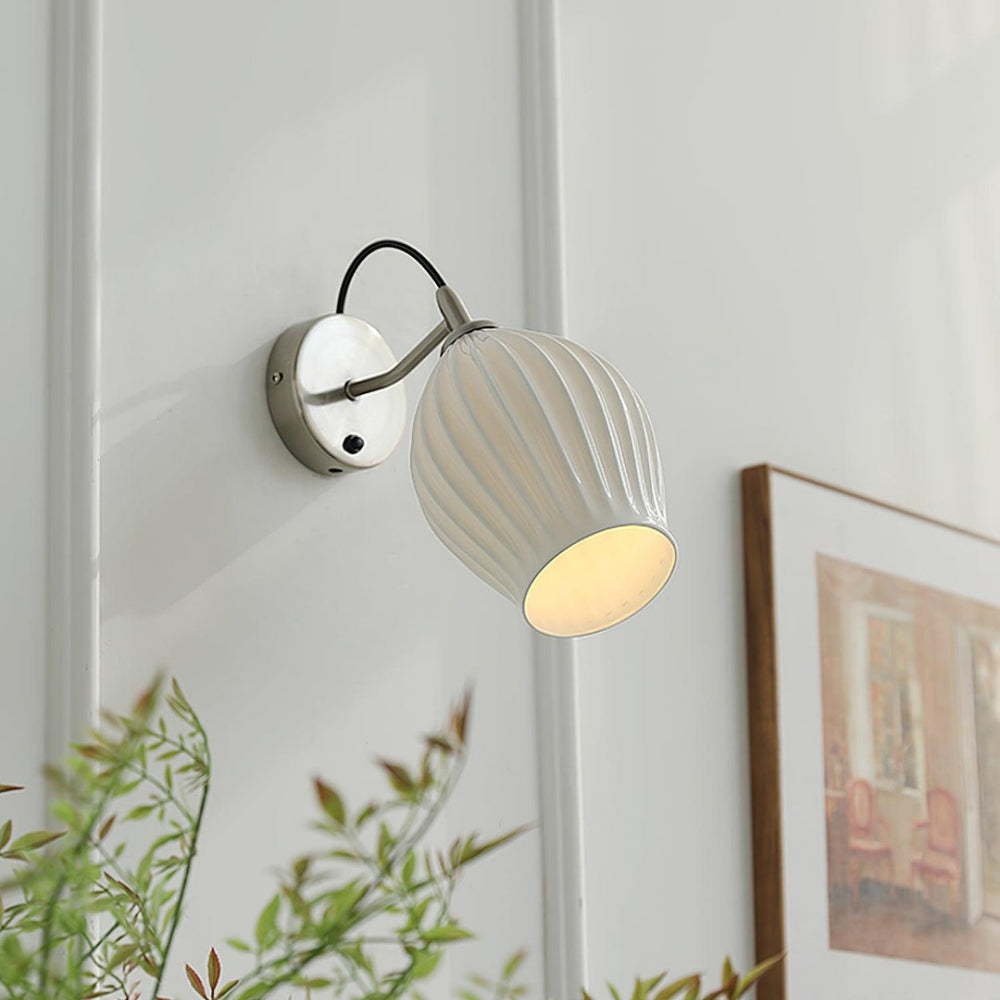 Modern Ceramic Ribbed Wall Light -Homdiy