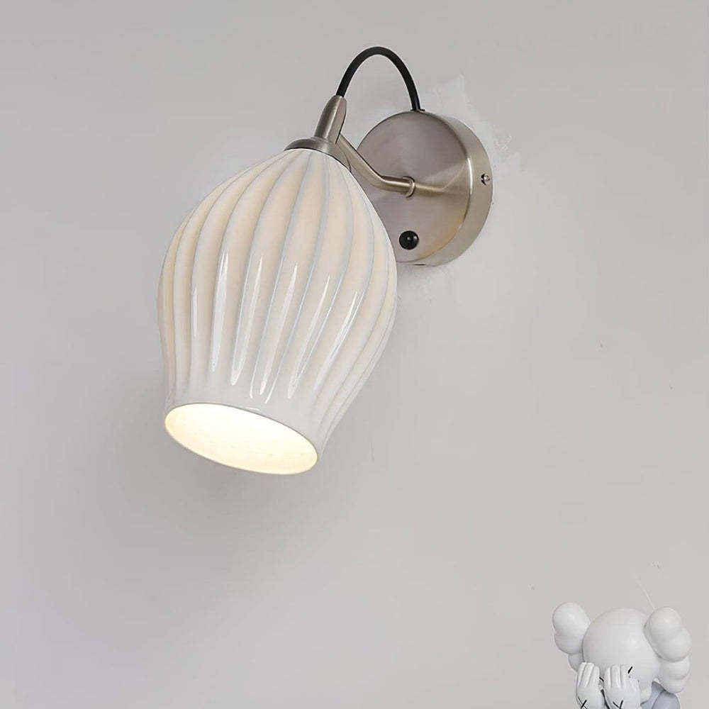 Modern Ceramic Ribbed Wall Light -Homdiy