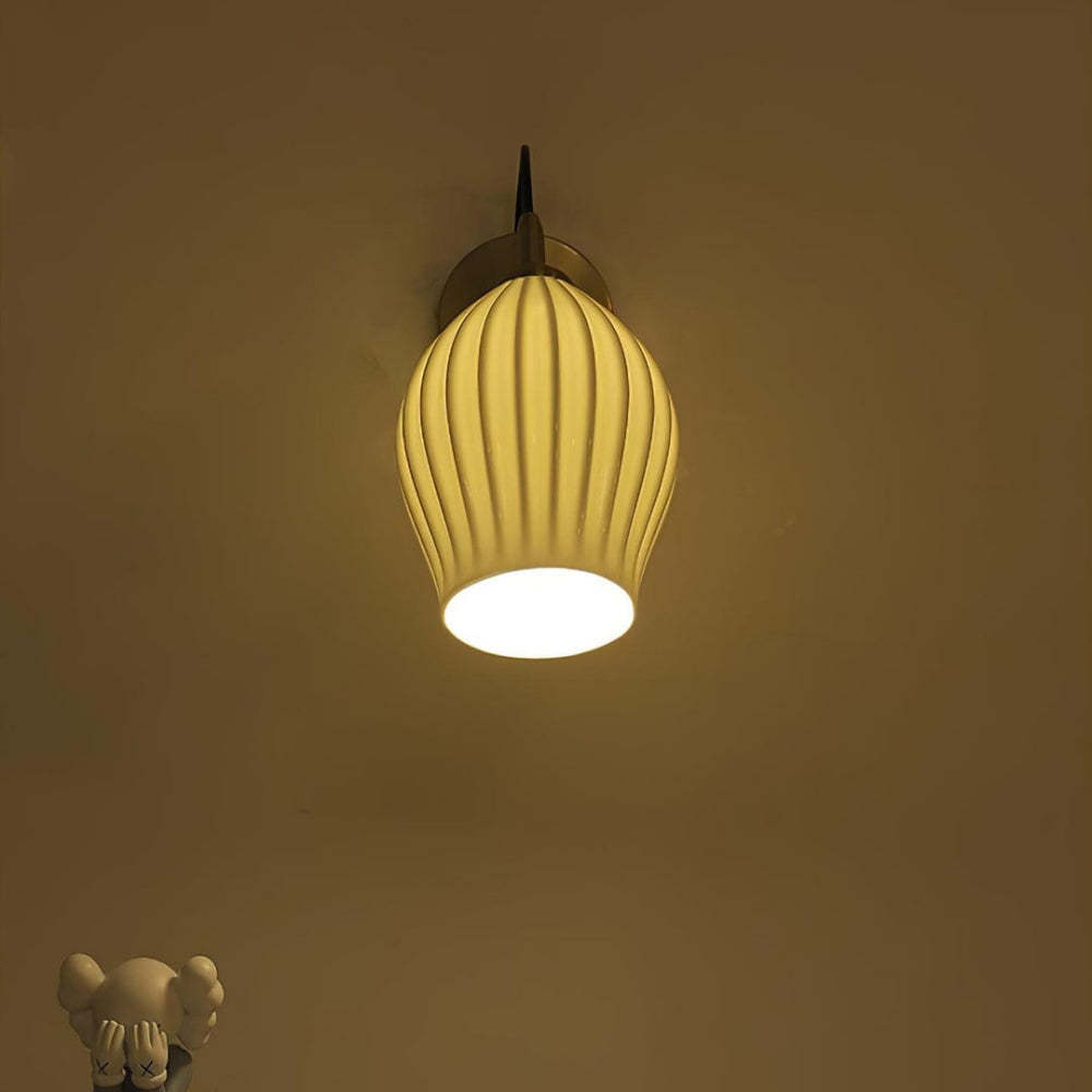 Modern Ceramic Ribbed Wall Light -Homdiy