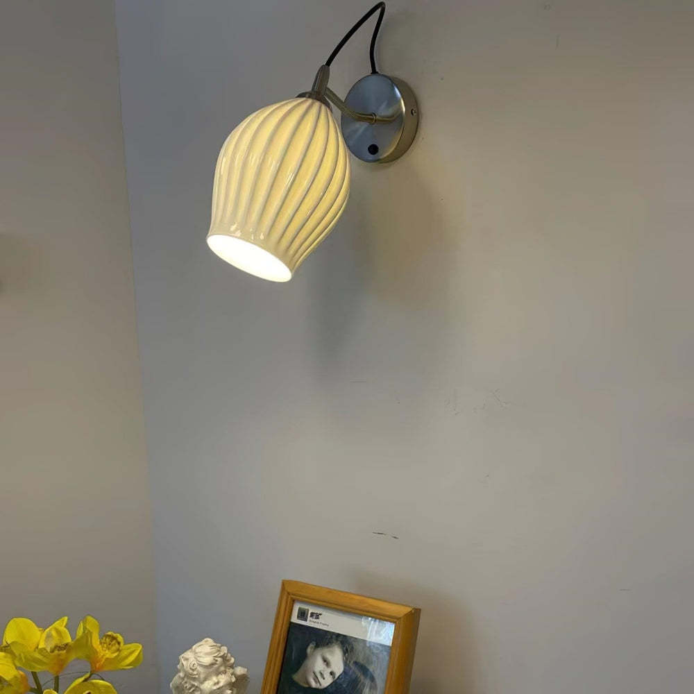 Modern Ceramic Ribbed Wall Light -Homdiy
