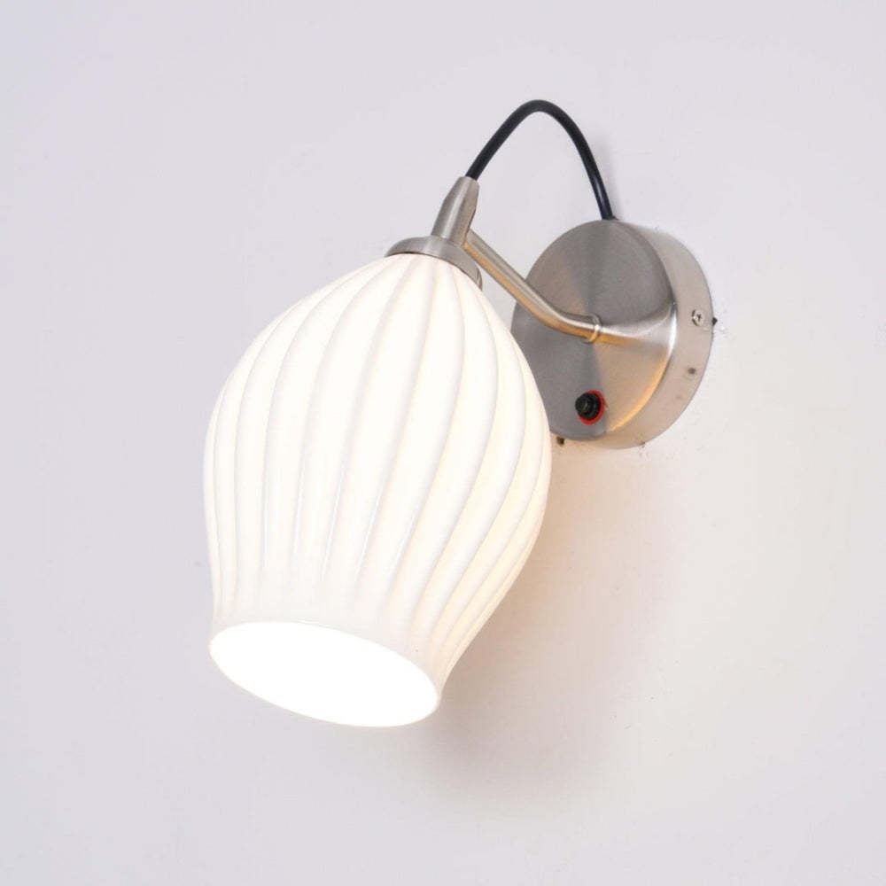 Modern Ceramic Ribbed Wall Light -Homdiy