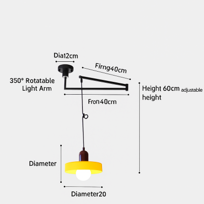 Bauhaus Stained Glass  Lever Style Pendant Light