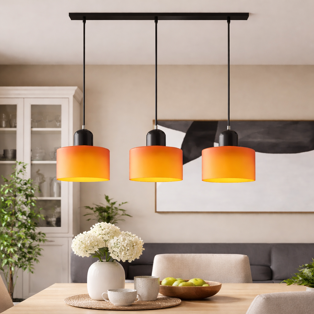 Contemporary 3-Heads Glass Pendant Light For Kitchen