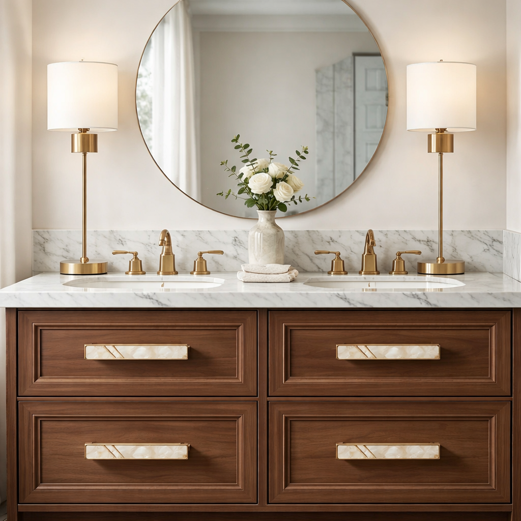 Antique Vintage Brass Shell Cabinet Pulls for Kitchen Cabinets