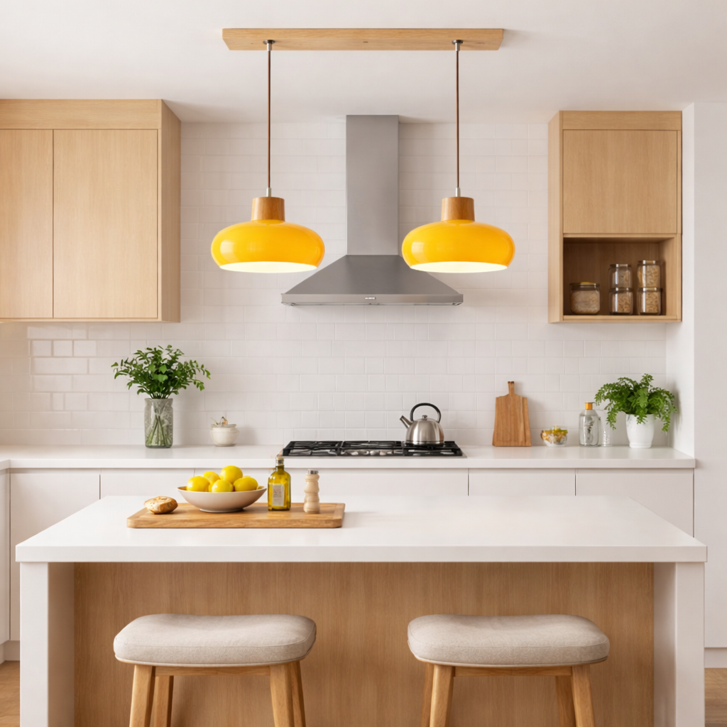 Nordic Minimalist Wood Cream Pendant Light for Bedrooms