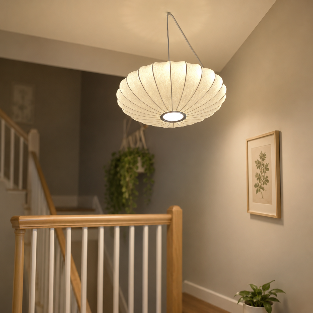 Nordic Saucer White Bubble Plug-In Pendant Light