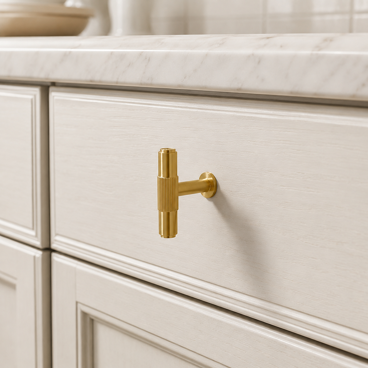 Vintage Lined Aged Bronze Brass Cabinet Pulls