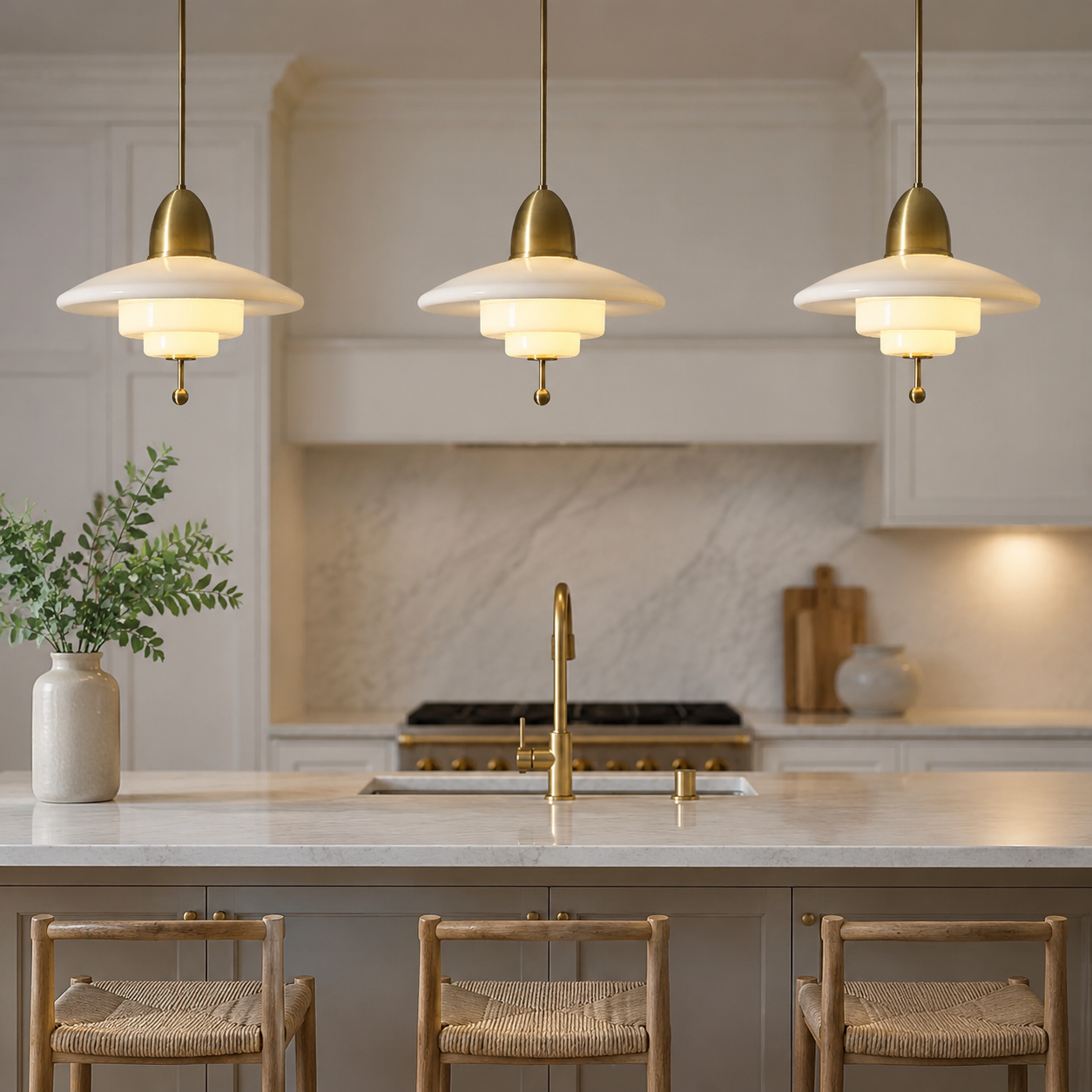 Creative Retro Bauhaus White Pendant Light