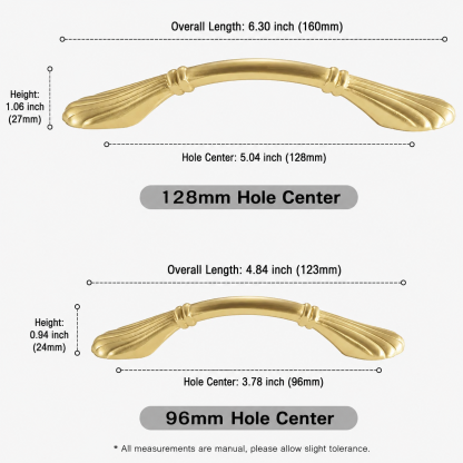 Elegant Brushed Brass Shell Dresser Handles