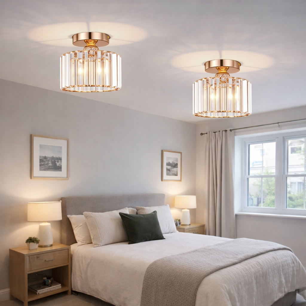 Elegant Modern Crystal Ceiling Lights for Bedroom Decor