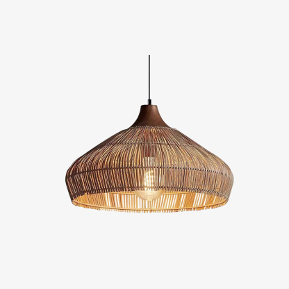 Chinese-Style Natural Rattan Pendant Light 