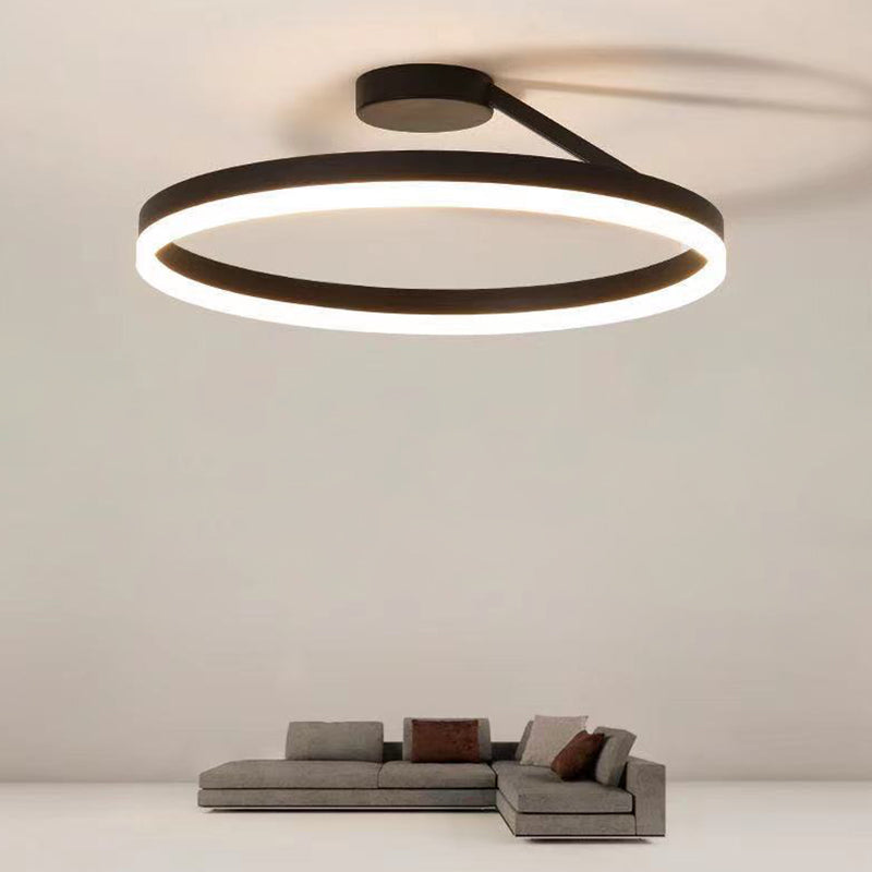 Circle Minimalist Metal LED Living Room Ceiling Light