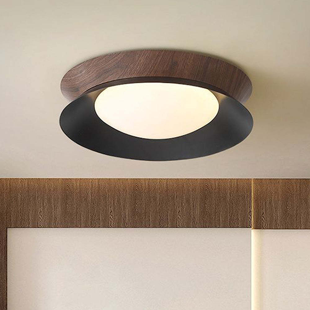 Modern Wood Grain Round Ceiling Light -Homdiy