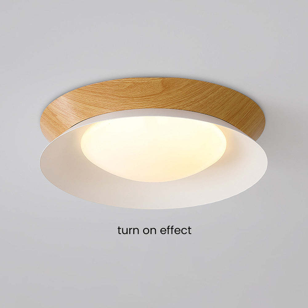 Modern Wood Grain Round Ceiling Light -Homdiy