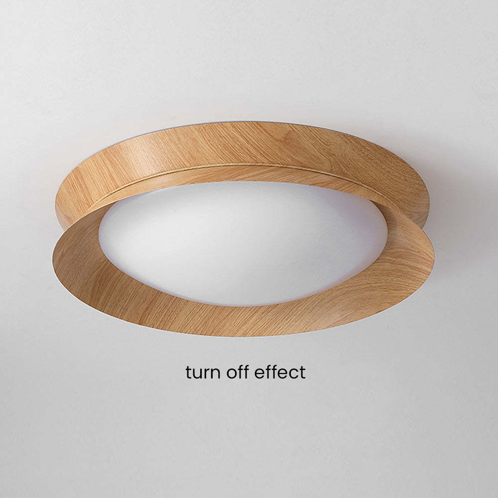Modern Wood Grain Round Ceiling Light -Homdiy