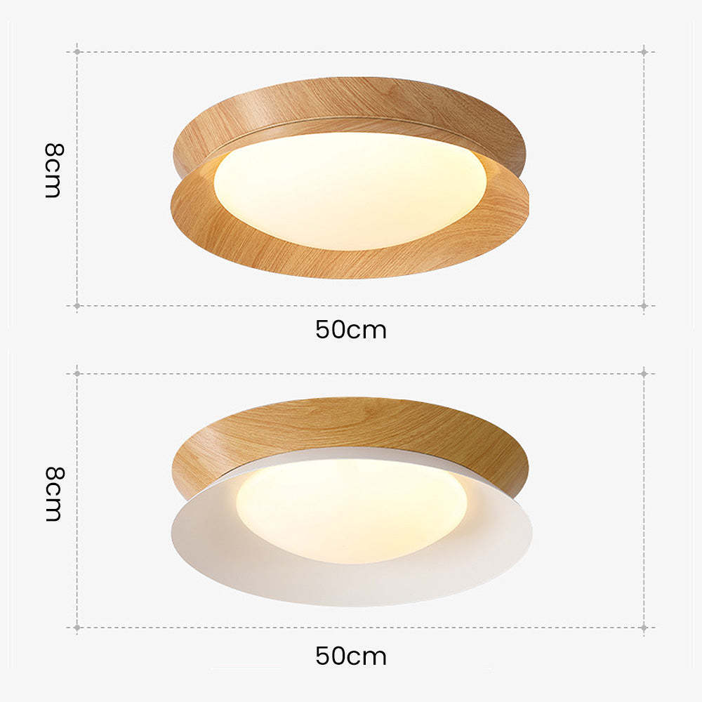 Modern Wood Grain Round Ceiling Light -Homdiy