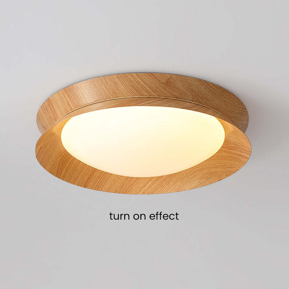 Modern Wood Grain Round Ceiling Light -Homdiy