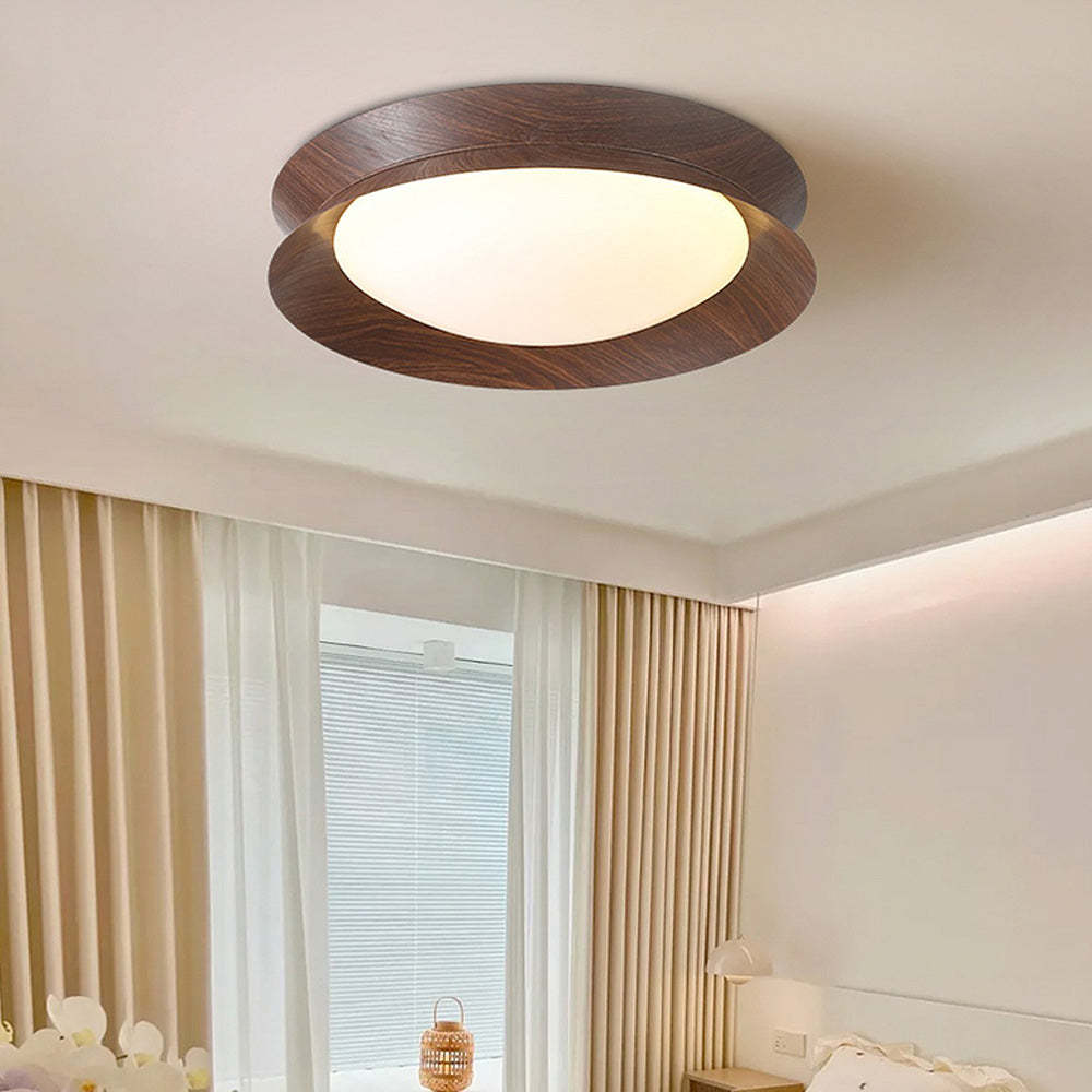 Modern Wood Grain Round Ceiling Light -Homdiy