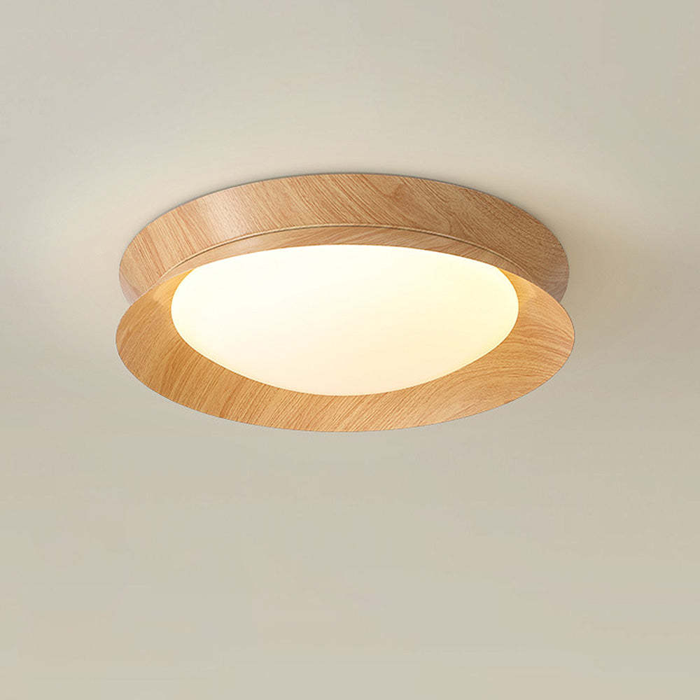 Modern Wood Grain Round Ceiling Light -Homdiy
