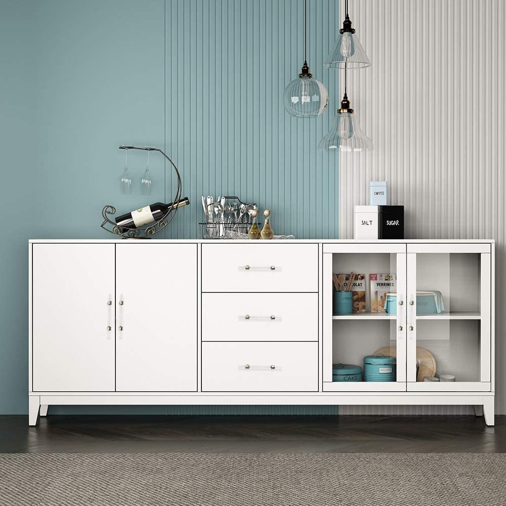 10 Pack Clear Acrylic Brushed Nickel Cabinet Handles for Bathroom -Homdiy