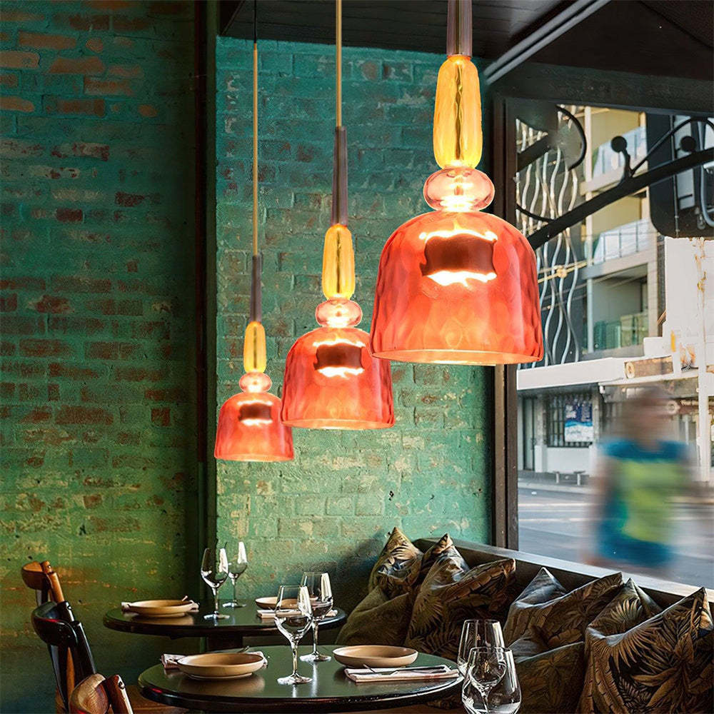 Vintage Colored Glass Pendant Light -Homdiy